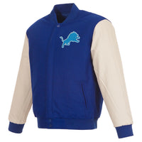 Detroit Lions reversible Nylon to Wool Varsity Jacket.