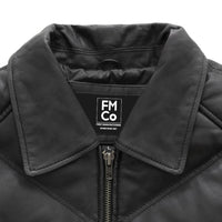 Ezra Mens Puffer Leather Jacket Men's Leather Puffer Jacket FMCo   