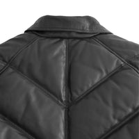 Ezra Mens Puffer Leather Jacket Men's Leather Puffer Jacket FMCo   