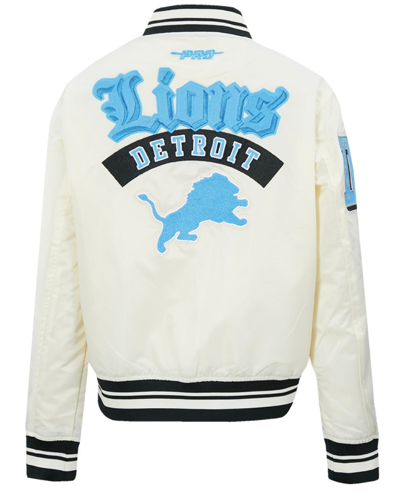 Ladies Pro Standard Detroit Lions Old English Satin Jacket