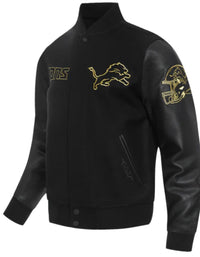 (Pro Standard Detroit Lions Varsity Jacket - Black/Gold