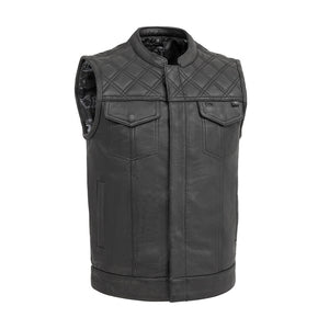 FMCo Men's Signature Leather Vest Men's Leather Vest First Manufacturing Company S Black 
