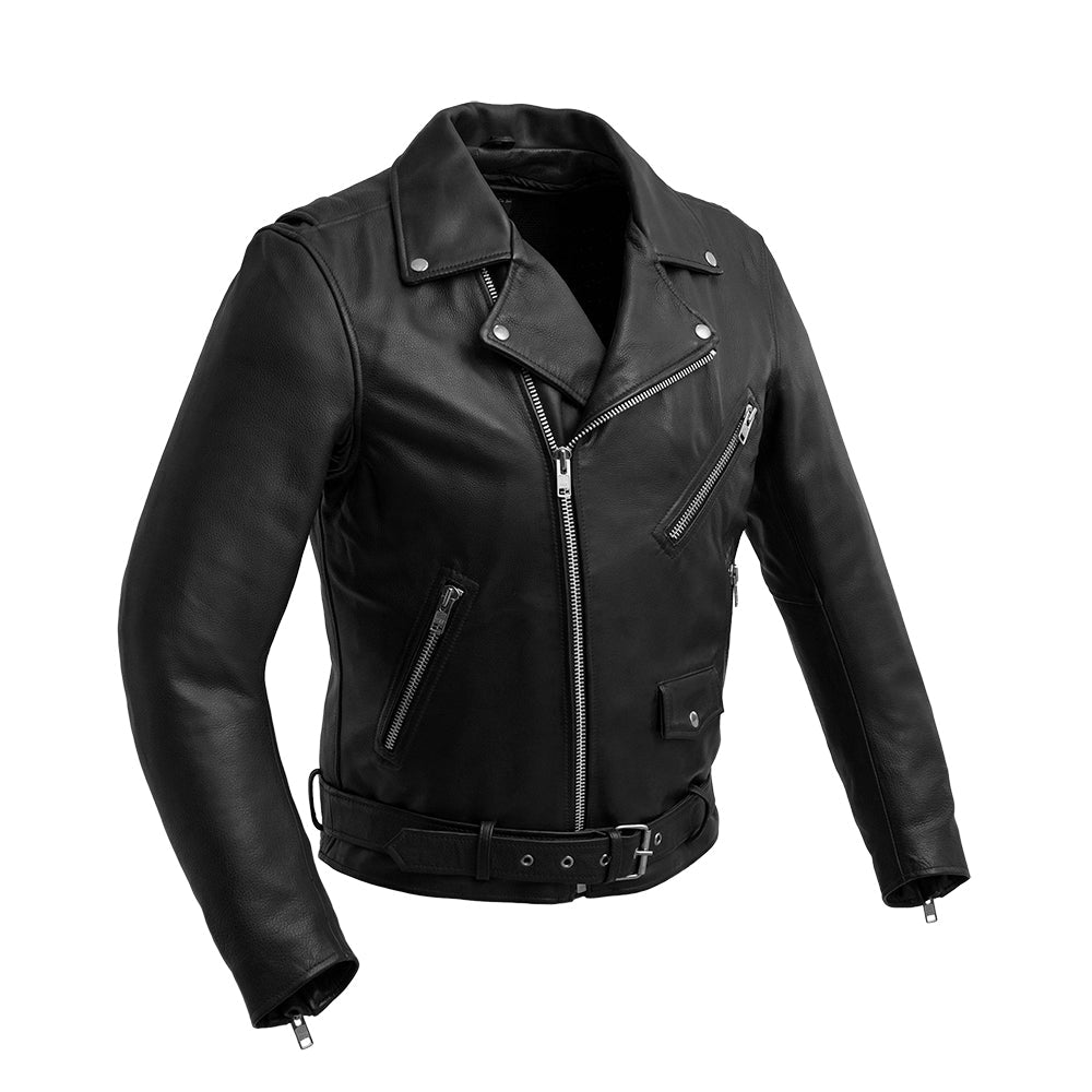 Fillmore Men's Motorcycle Leather Jacket Men's Leather Jacket First Manufacturing Company Black XS 
