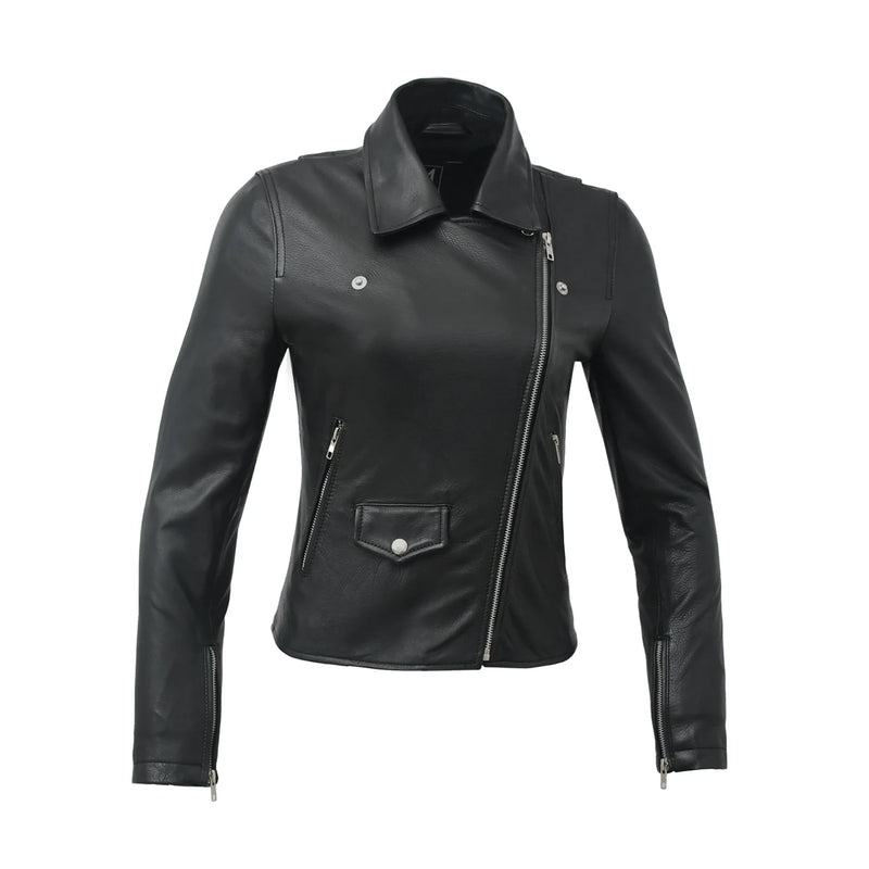 Lennox Basic Moto Style Leather Jacket Women's Fashion Leather Jacket FMCo   