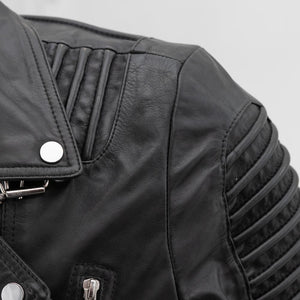 Brooklyn Mens Lambskin Leather Jacket Black Men's Motorcycle style Jacket FMCo   