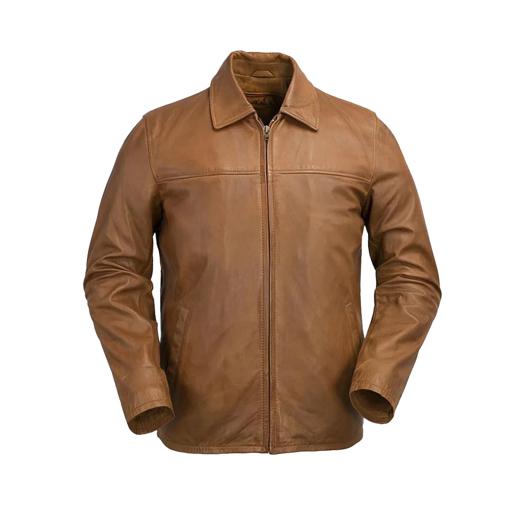 Indiana Mens Leather Jacket Men's Leather Jacket FMCo Whiskey S 