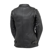 Jewel - Women's Motorcycle Leather Jacket Women's Leather Jacket First Manufacturing Company   