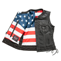Liberty Women's Club Style Motorcycle Leather Vest - Limited Edition Factory Customs First Manufacturing Company   