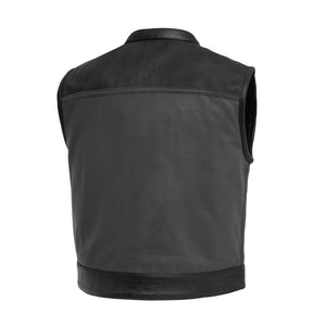 Two Tone Lowrider Perforated Men's Leather Vest Men's Leather Vest First Manufacturing Company   