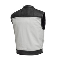 Two Tone Lowrider Perforated Men's Leather Vest Men's Leather Vest First Manufacturing Company   