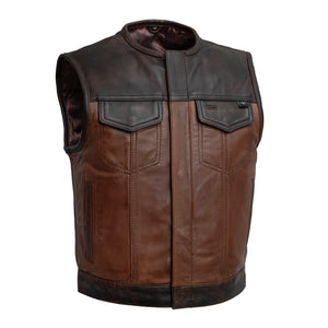 Lowside Rider Men's Motorcycle Leather Vest Men's Leather Vest First Manufacturing Company S