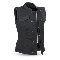 Ludlow Women's Motorcycle Canvas Vest Women's Canvas Vest First Manufacturing Company   