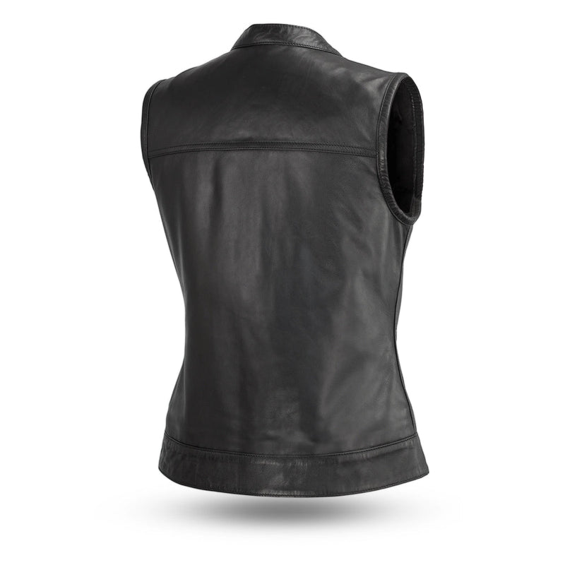 Ludlow Women's Motorcycle Leather Vest Women's Leather Vest First Manufacturing Company   