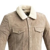 Luke - Men's Faux Shearling Cow Suede Jacket Men's Leather Jacket FMCo   