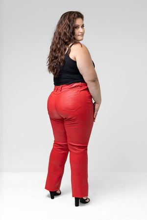 Arya Leather Pants Red