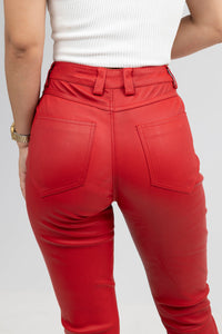 Arya Leather Pants Red