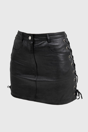 Lacey Fashion Leather Skirt