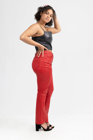 Mely Fashion Leather Crop Top