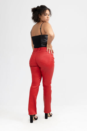 Mely Fashion Leather Crop Top