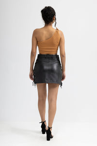 Lacey Fashion Leather Skirt  FMCo   