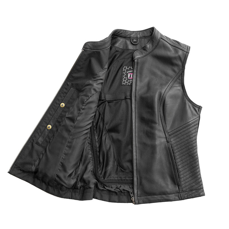 Nina Women's Motorcycle Leather Vest Women's Leather Vest First Manufacturing Company   