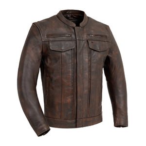 Raider Men's Motorcycle Leather Jacket - Copper Men's Leather Jacket First Manufacturing Company S Copper 