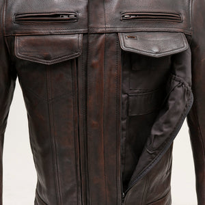 Raider Men's Motorcycle Leather Jacket - Copper Men's Leather Jacket First Manufacturing Company   
