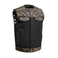 Ranger - Men's Club Style Leather Motorcycle Vest Factory Customs GARAGE SALE S  