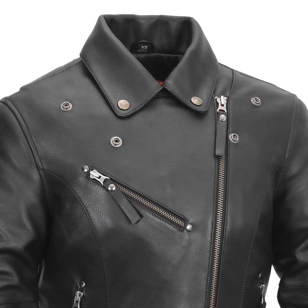 Scarlett Star - Womens Motorcycle Leather Jacket Women's Leather Jacket First Manufacturing Company   