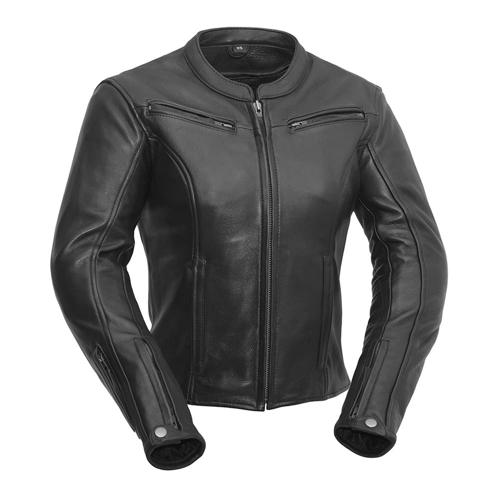 Speed Queen - Womens Motorcycle Leather Jacket Women's Leather Jacket First Manufacturing Company XS Black 