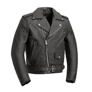 Superstar Men's Motorcycle Leather Jacket Men's MC Jacket First Manufacturing Company Black XXS 