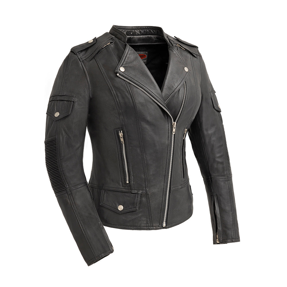 Tantrum - Women's Motorcycle Leather Jacket Women's Leather Jacket First Manufacturing Company S Black 