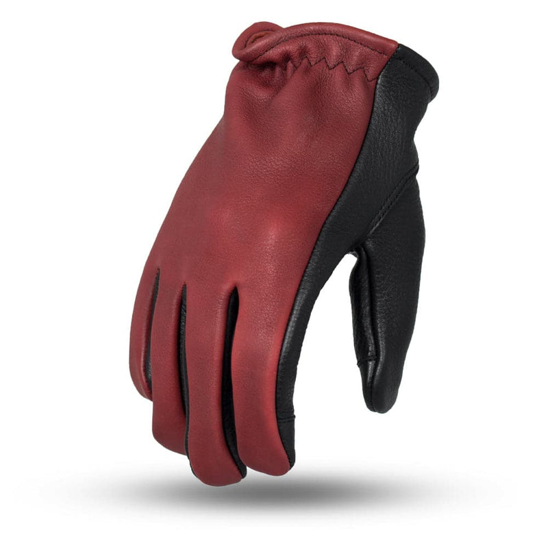 2 Tone Roper Men's Motorcycle Leather Gloves Men's Gloves First Manufacturing Company XS Oxblood/Black 