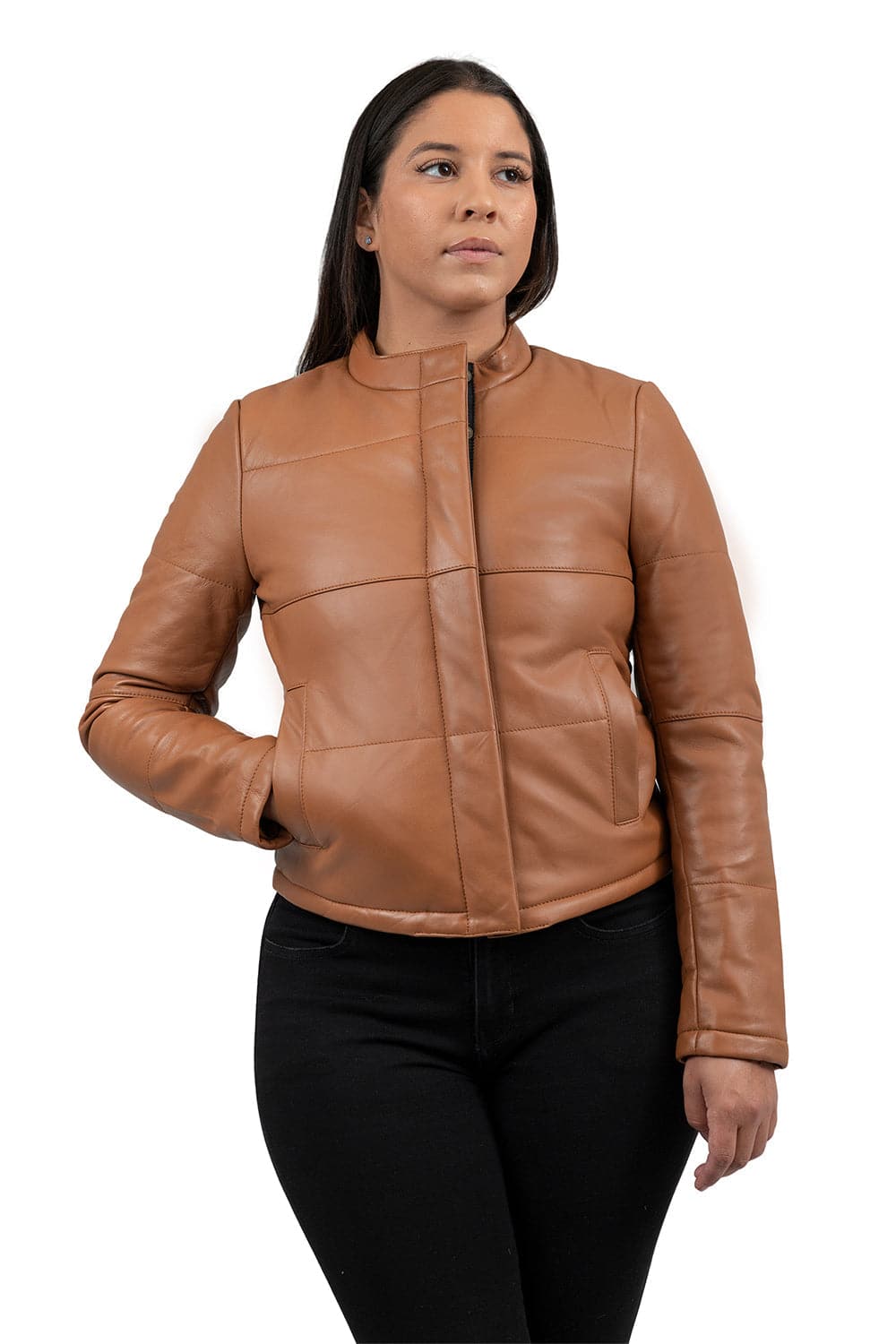 Melysa - Women's Leather Jacket Women's Leather Jacket Whet Blu NYC XS COGNAC 