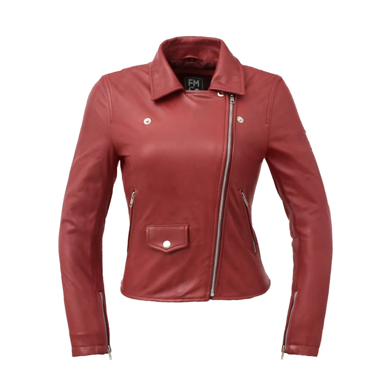 Lennox Basic Moto Style Leather Jacket Women's Fashion Leather Jacket FMCo   