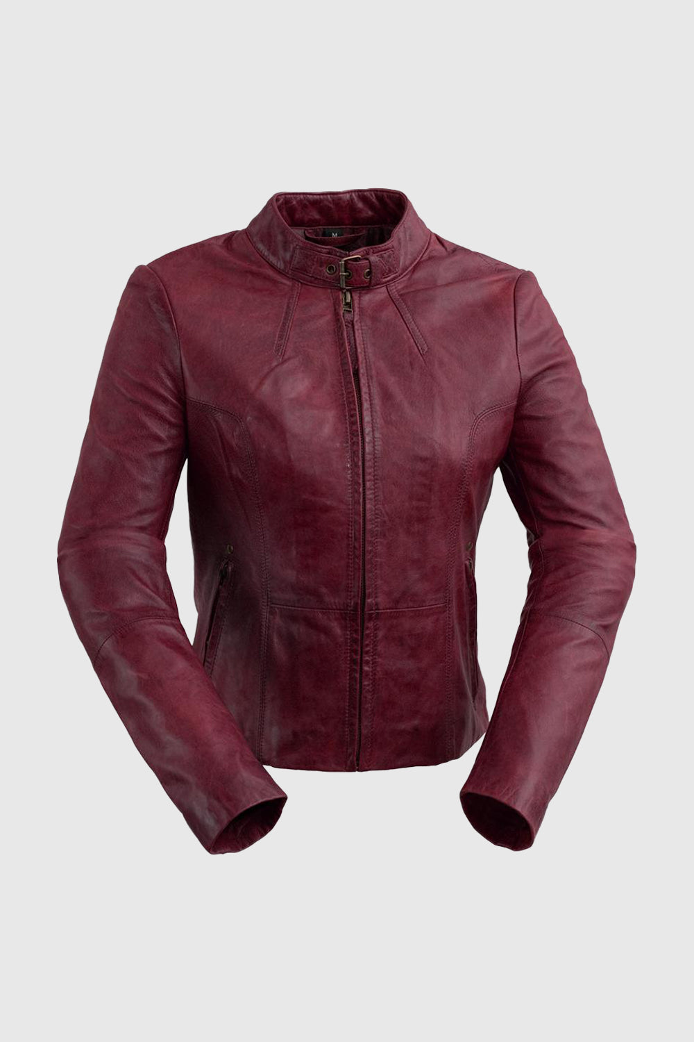 Rexie Fashion Leather Jacket Women's Leather Jacket FMCo Sangria XS 