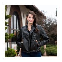 Zena Fashion Lambskin Leather Jacket Women's Fashion Leather Jacket Whet Blu NYC   