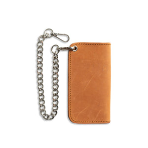 SMALL TRUCKER - Vegetable Tanned Leather Wallet  First Manufacturing Company HERITAGE RUST Chrome 