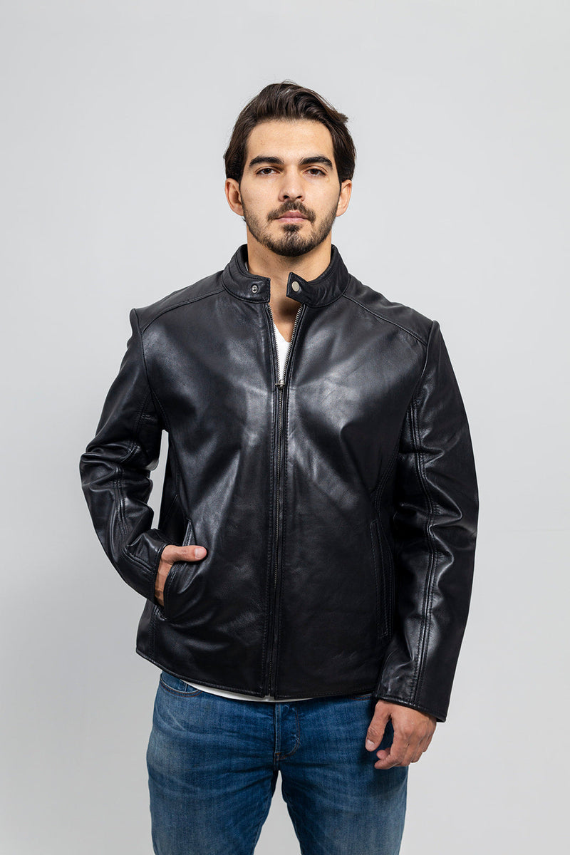 Blake Mens Leather Jacket Black Men's Leather Jacket Whet Blu NYC   