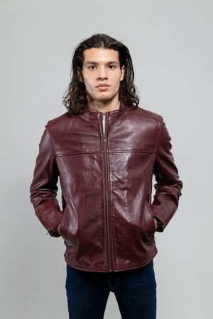 Grayson Mens Leather Jacket Oxblood