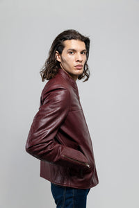 Grayson Mens Leather Jacket Oxblood