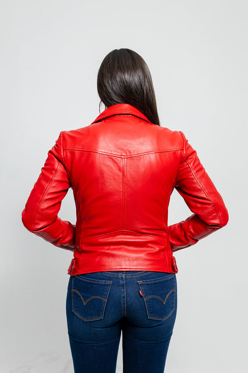 Chloe Womens Fashion Leather Jacket Women's Leather Jacket Whet Blu NYC   