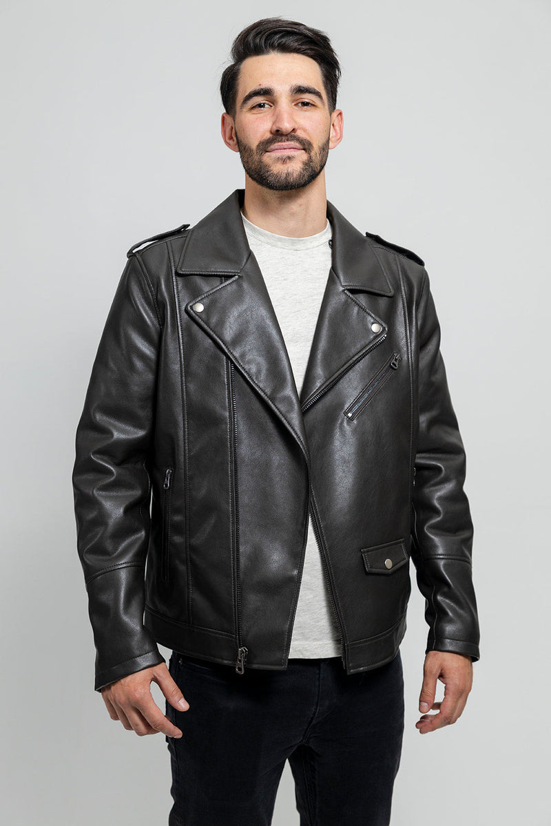 Nash Mens Vegan Faux Leather Jacket