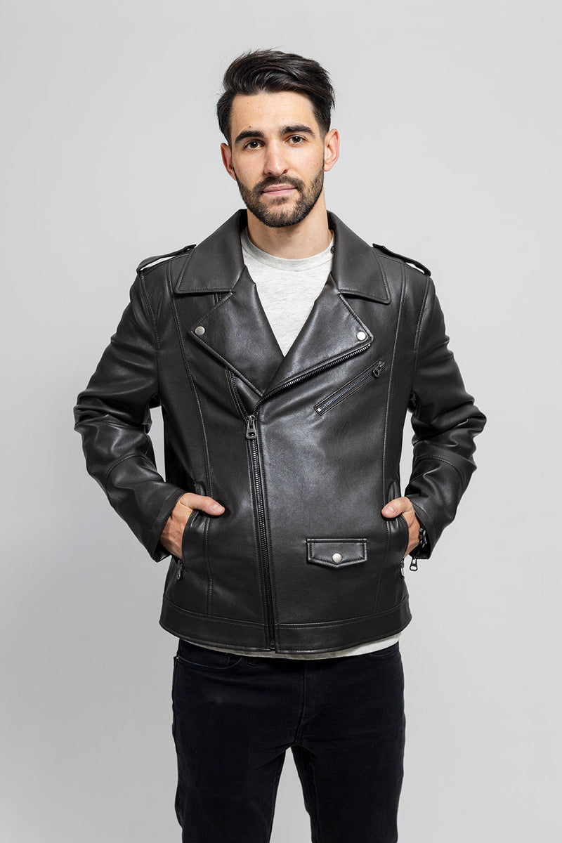 Nash Mens Vegan Faux Leather Jacket