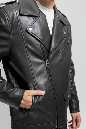 Nash Mens Vegan Faux Leather Jacket