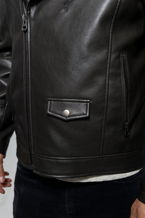 Nash Mens Vegan Faux Leather Jacket