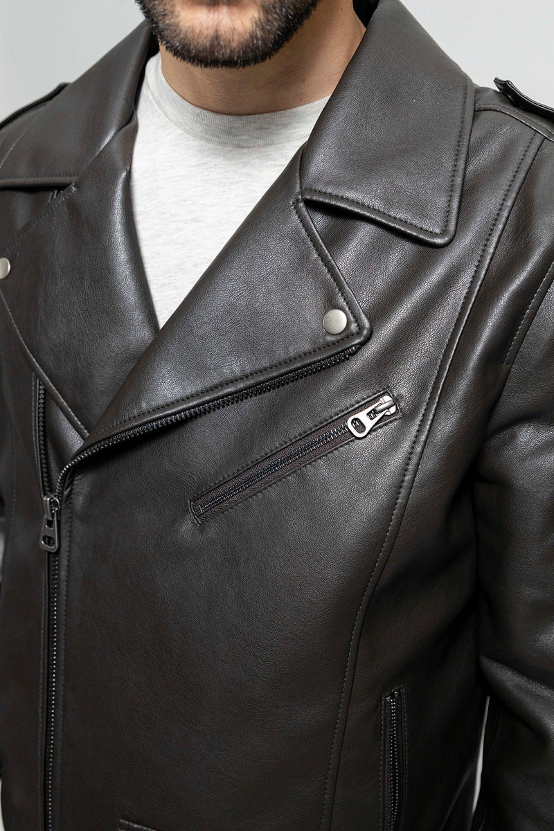 Nash Mens Vegan Faux Leather Jacket