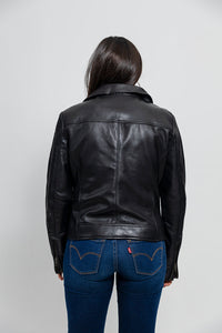 Betsy Womens Fashion Leather Jacket black