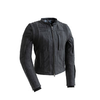 RYBAK Women's Leather Biker Club Jacket  First Manufacturing Company   