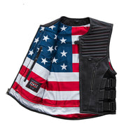 Anthem Men's Swat Style Leather Motorcycle Vest - Limited Edition Factory Customs First Manufacturing Company   